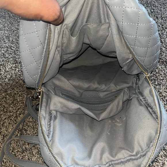 Bebe Gray Quilted Backpack - Picture 8 of 10